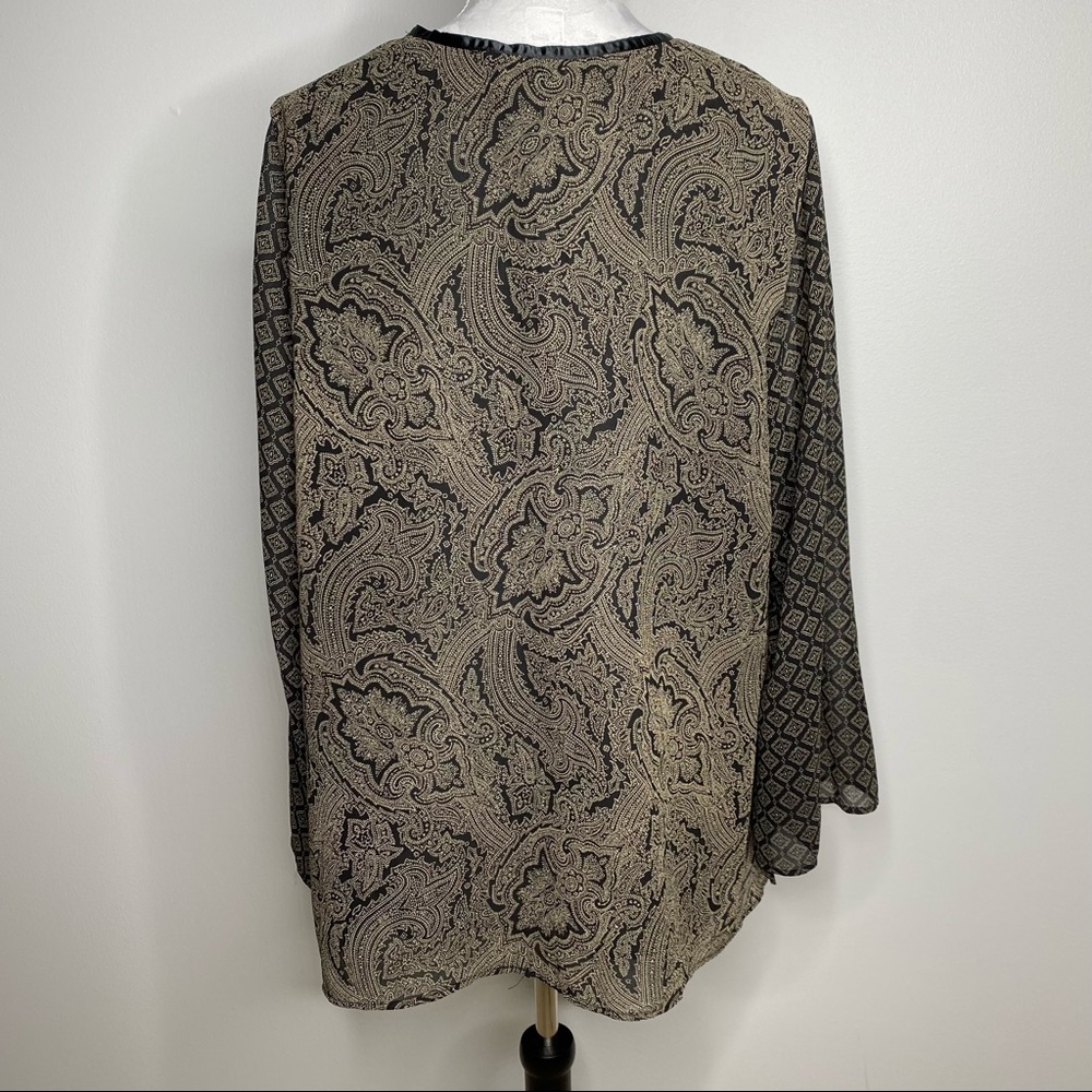 5/$25! Avenue v neck boho chic top size 18/20 - Picture 4 of 5